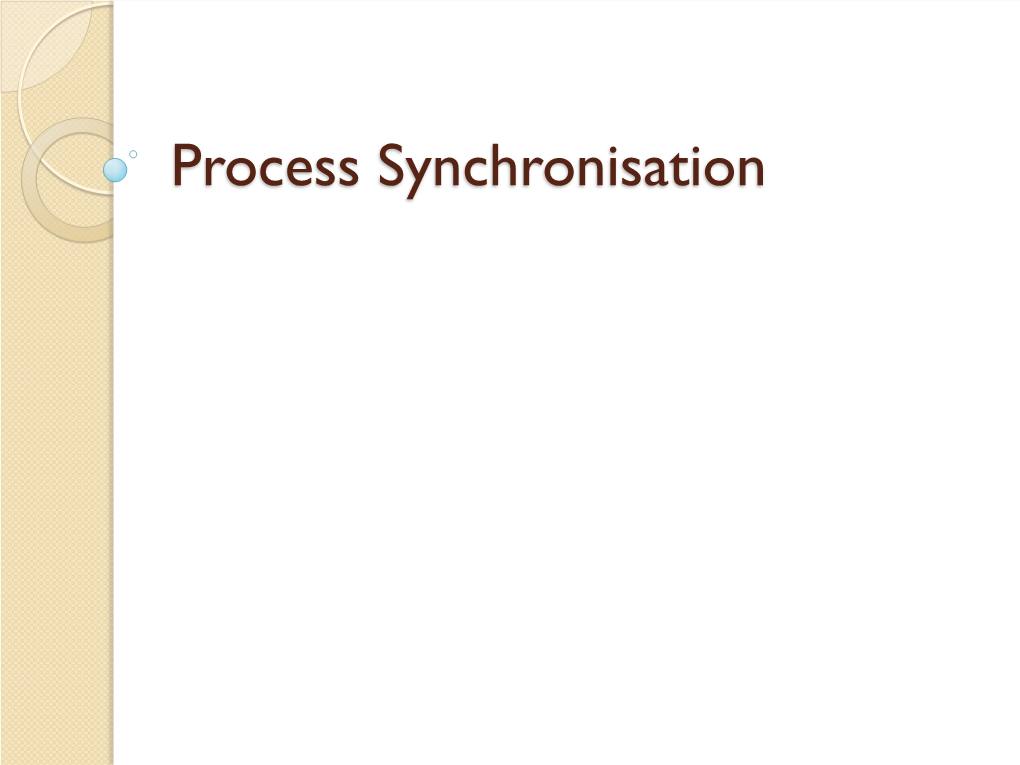 Process Synchronisation Background (1)