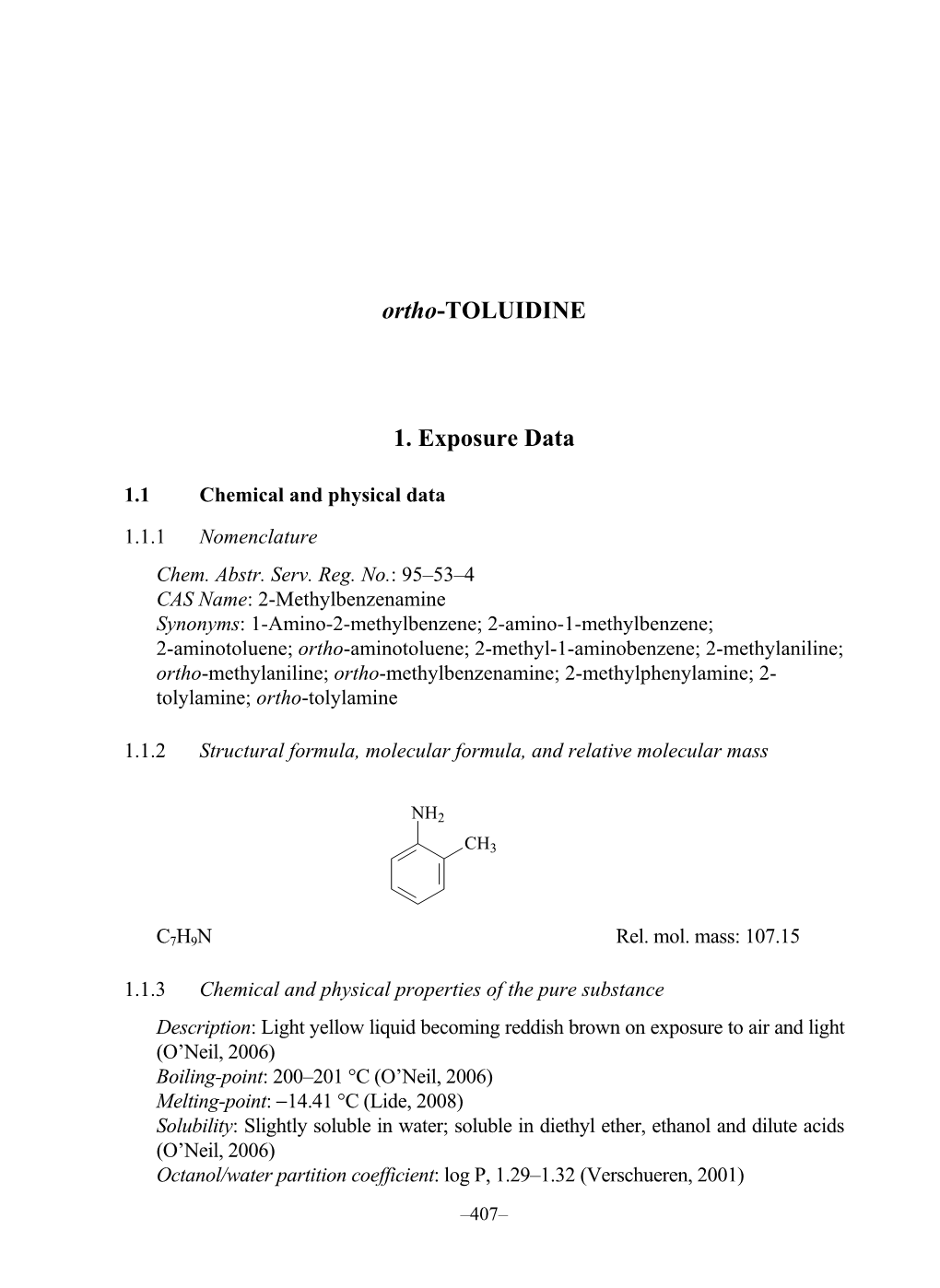 Ortho-TOLUIDINE