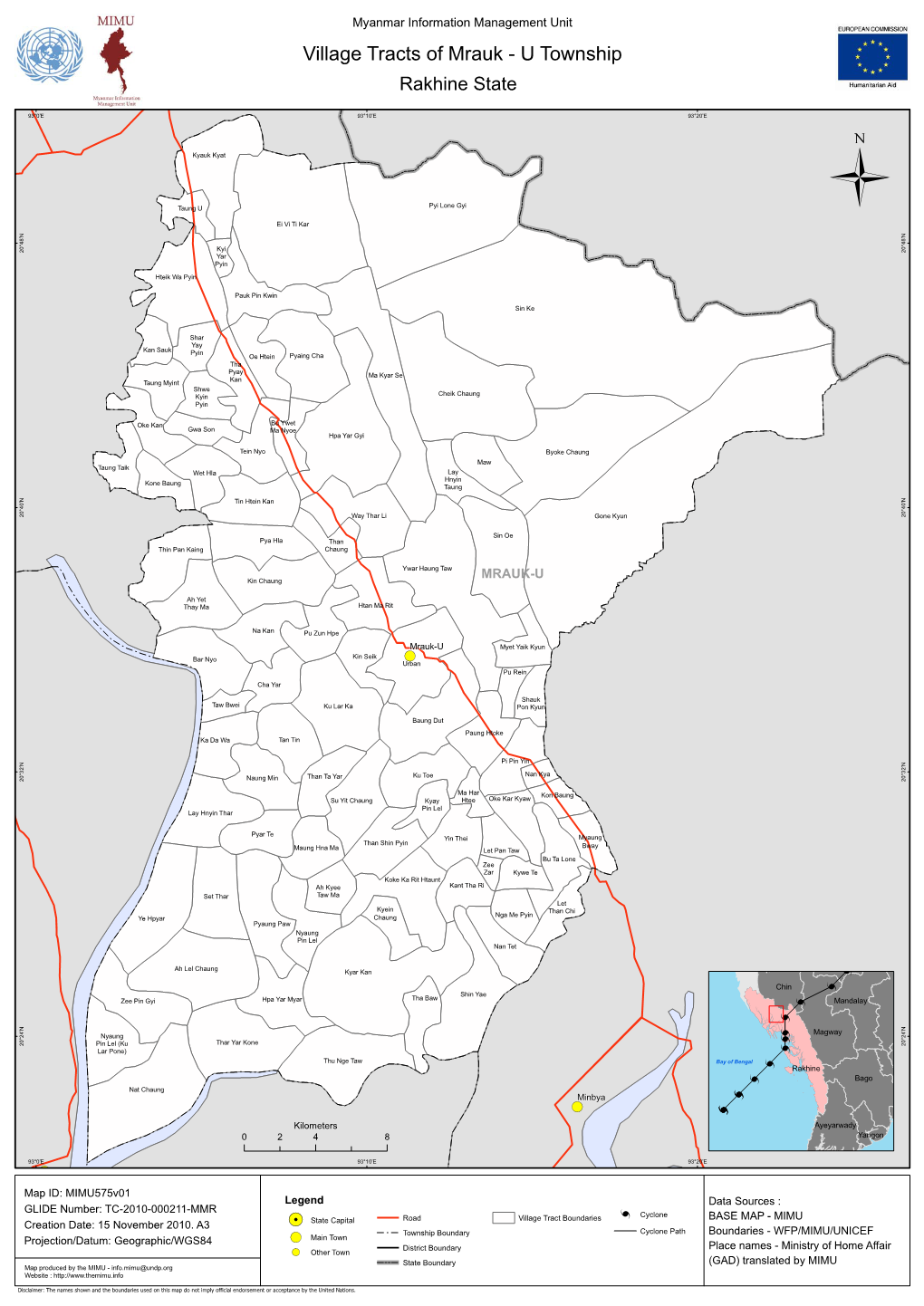 Village Tracts of Mrauk - U Township Rakhine State