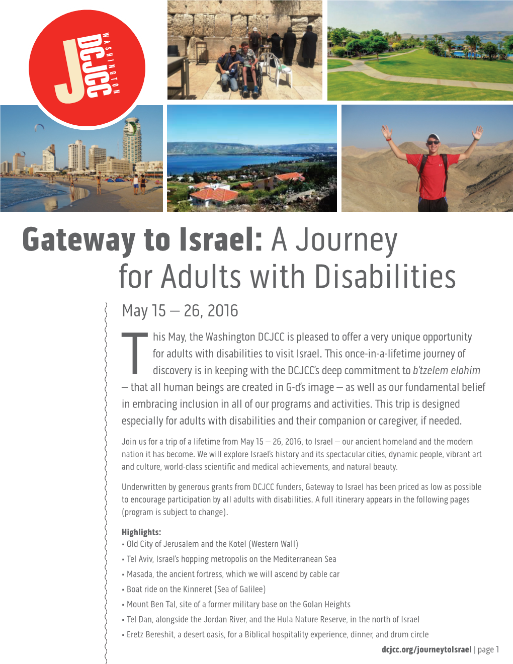 Gateway to Israel: a Journey for Adults with Disabilities