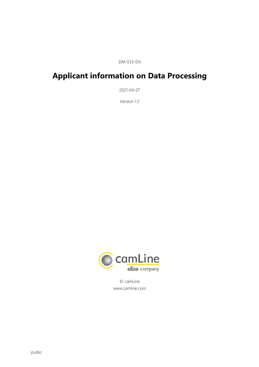 Applicant Information on Data Processing