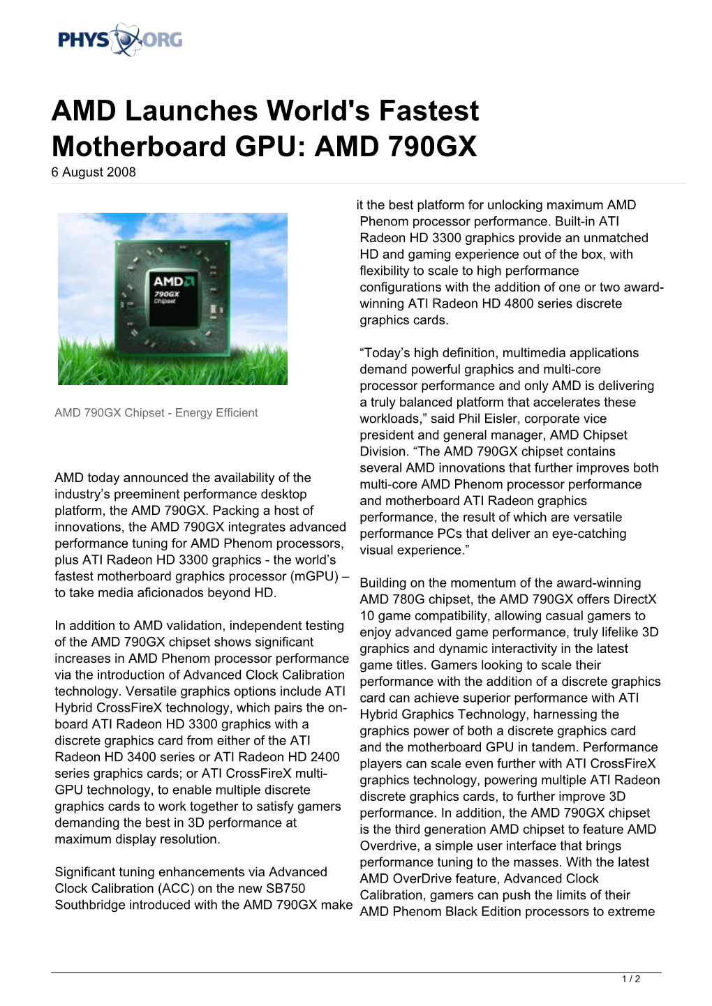 AMD 790GX 6 August 2008
