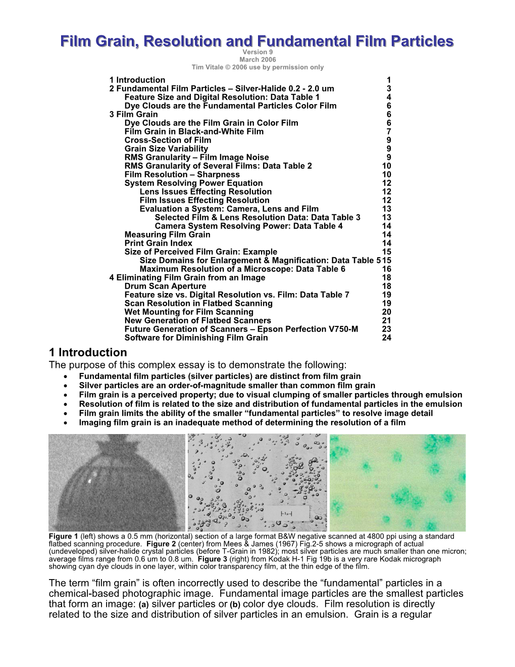 Film Grain, Resolution and Fundamental Film Particles