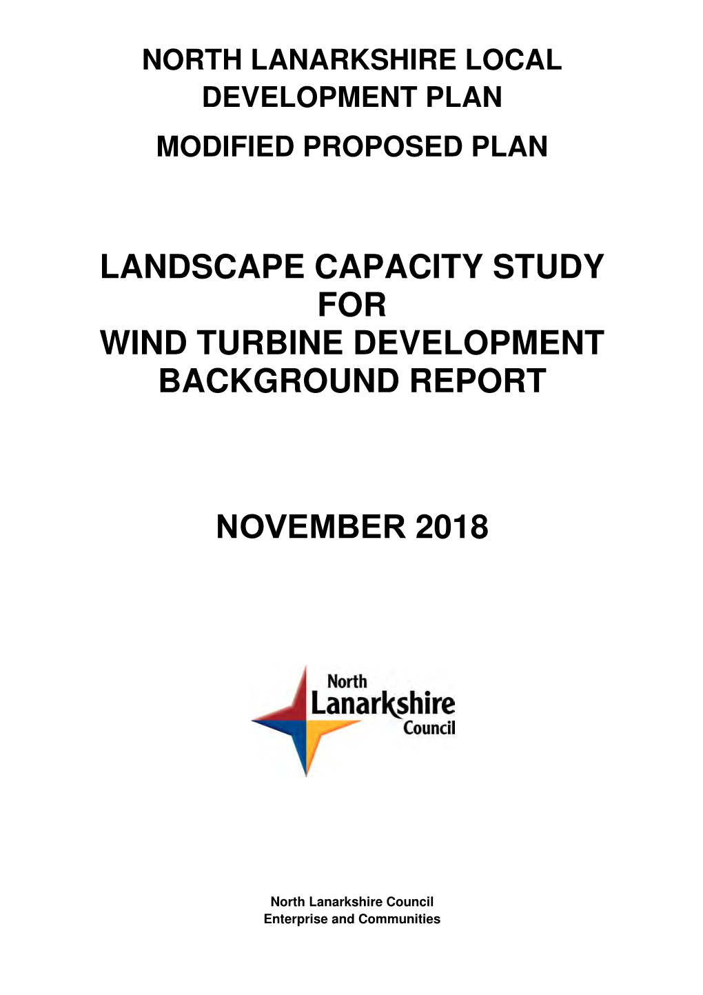 Landscape Capacity Study for Wind Turbine Development Background Report