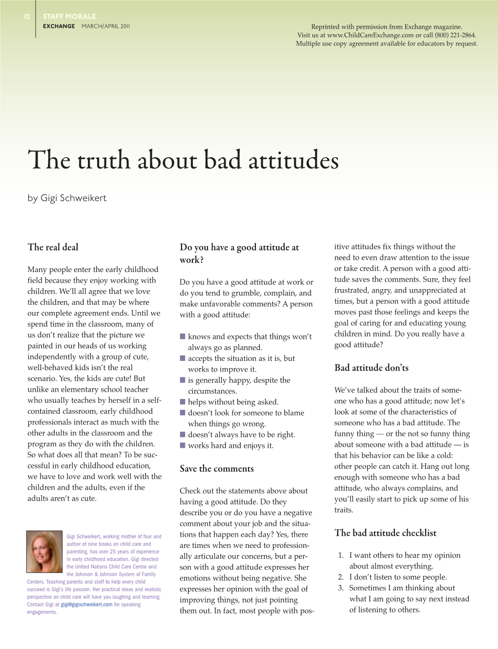 The Truth About Bad Attitudes