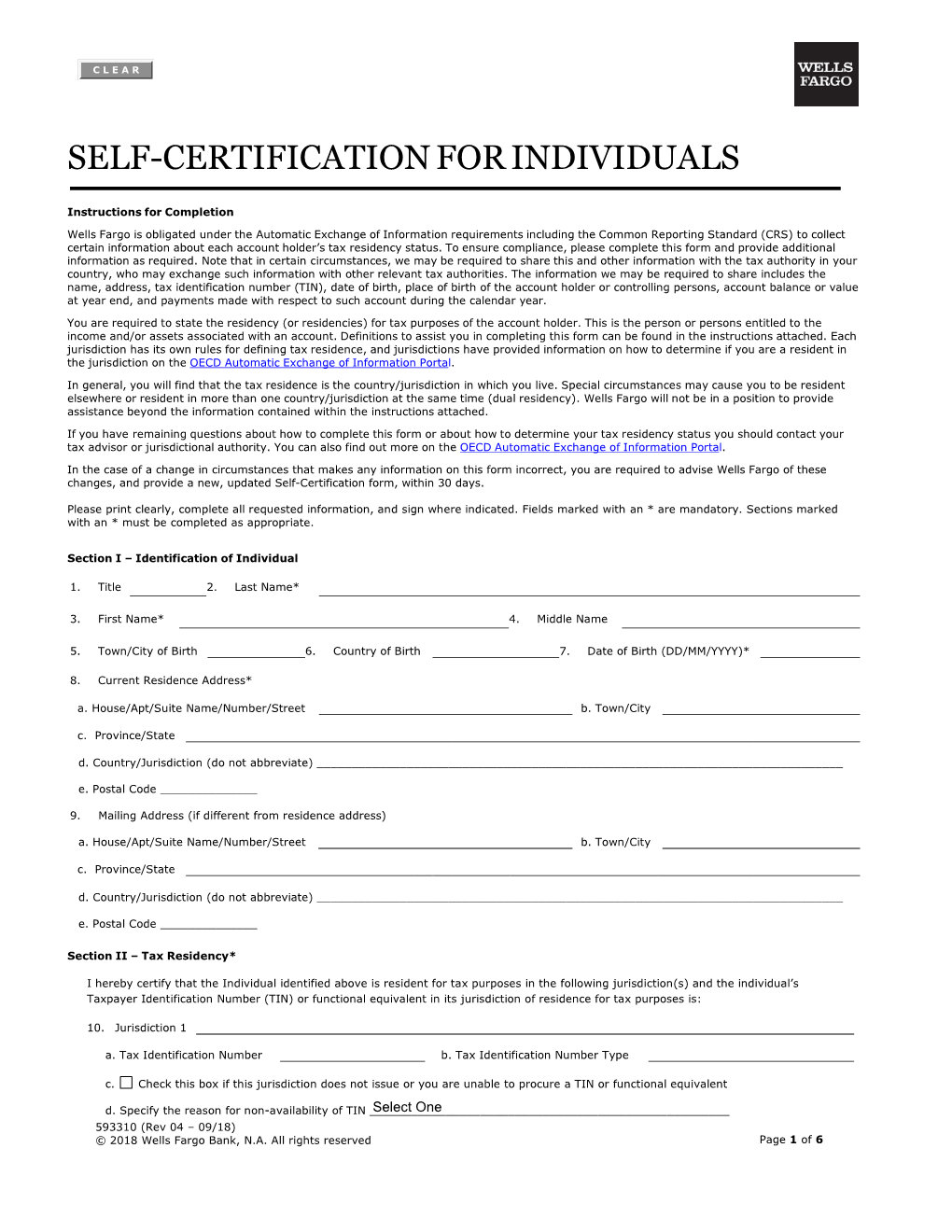 Self-Certification for Individuals