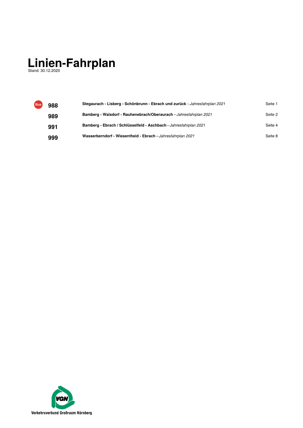 Linien-Fahrplan Stand: 30.12.2020