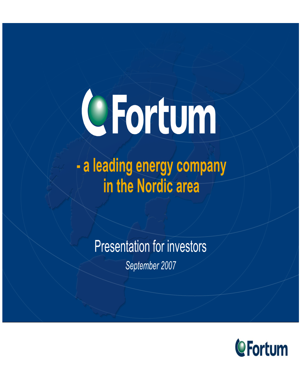 a Leading Energy Company in the Nordic Area