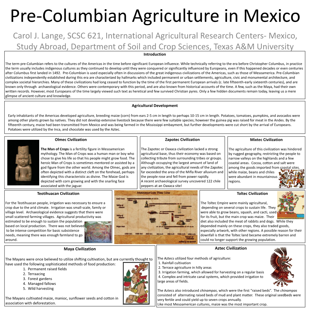 Pre-Columbian Agriculture in Mexico Carol J