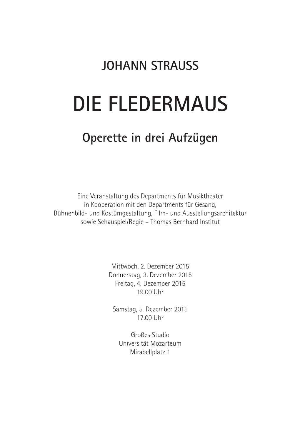 Johann Strauss: "Die Fledermaus"