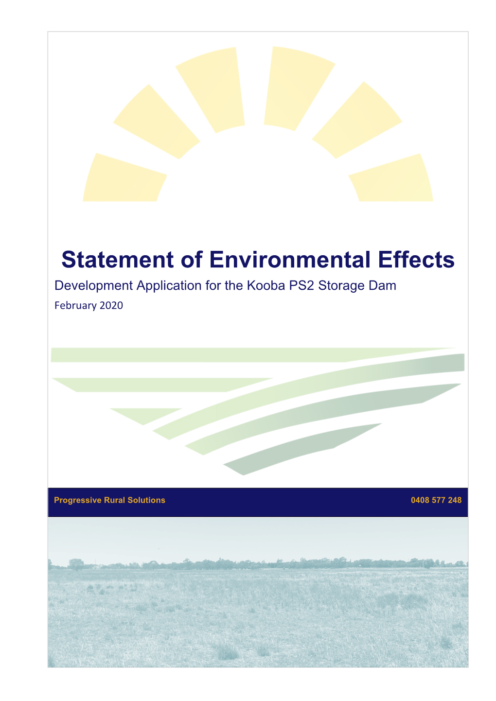 Statement of Environmental Effects Development Application for the Kooba PS2 Storage Dam
