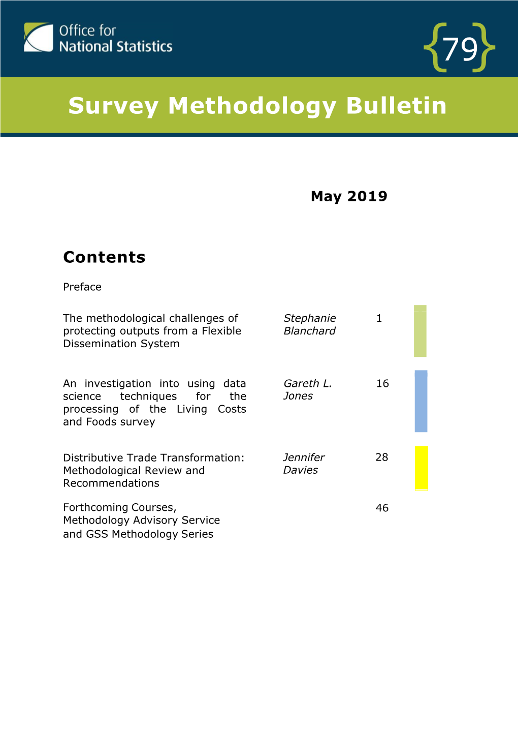 Survey Methodology Bulletin 79