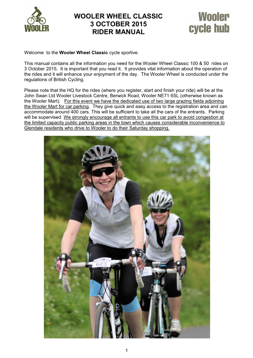 Wooler Wheel Classic 3 October 2015 Rider Manual