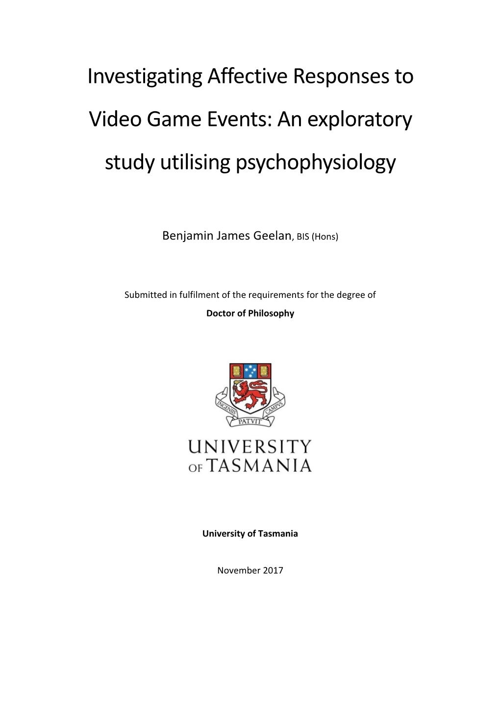 Investigating the Affective Responses to Video Game Events