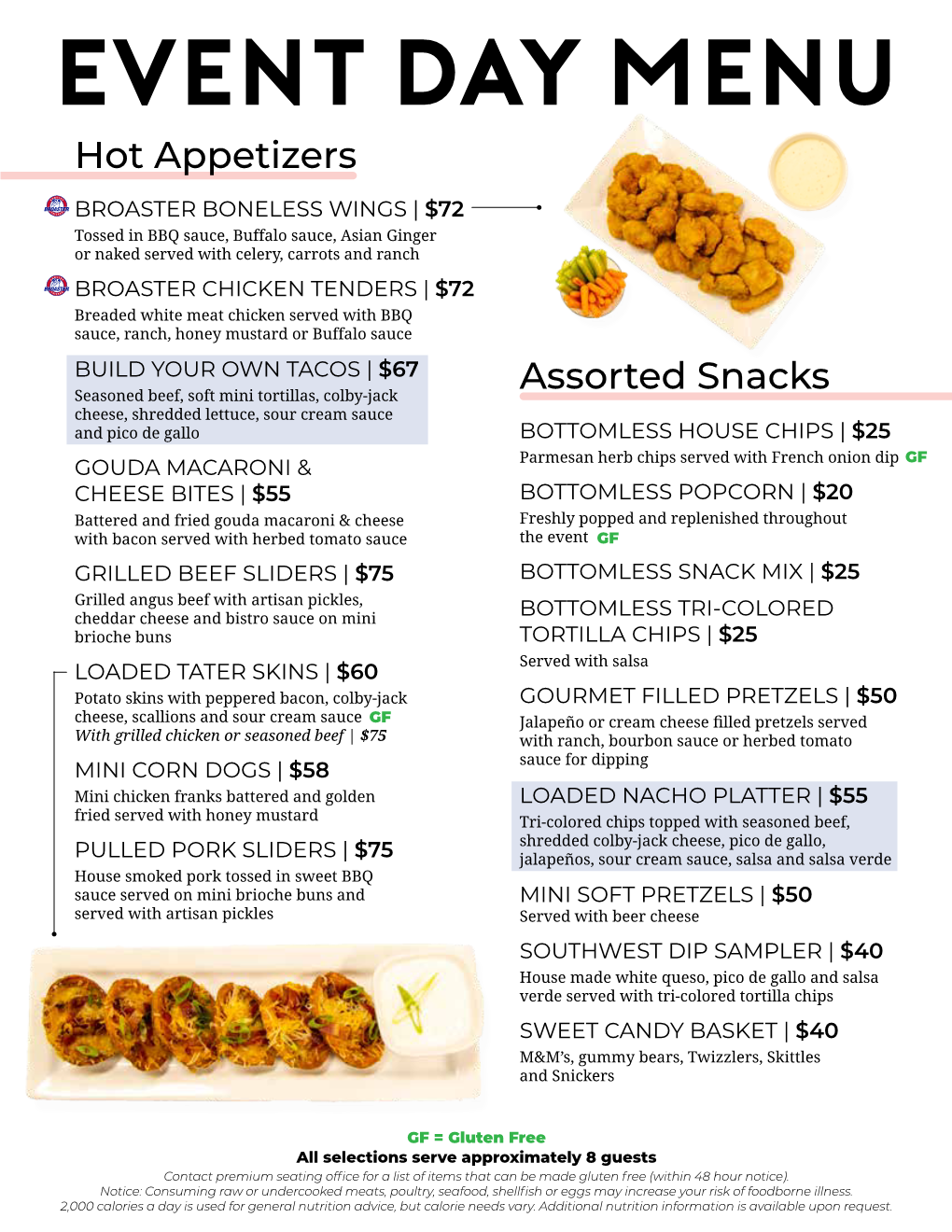 EVENT DAY MENU Hot Appetizers