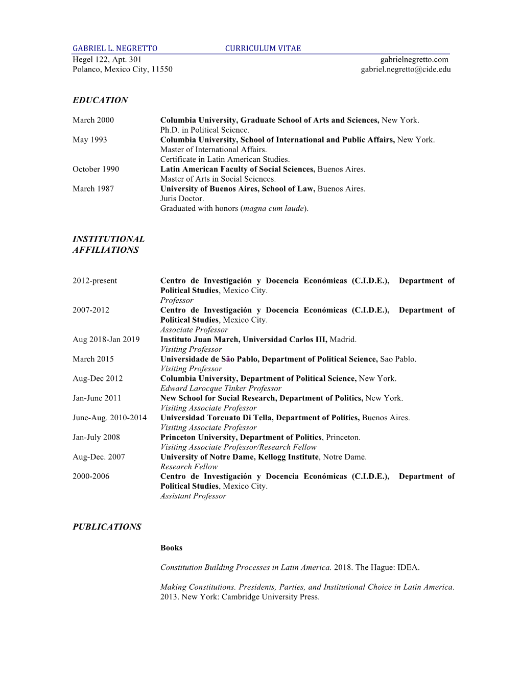 Education Institutional Affiliations Publications