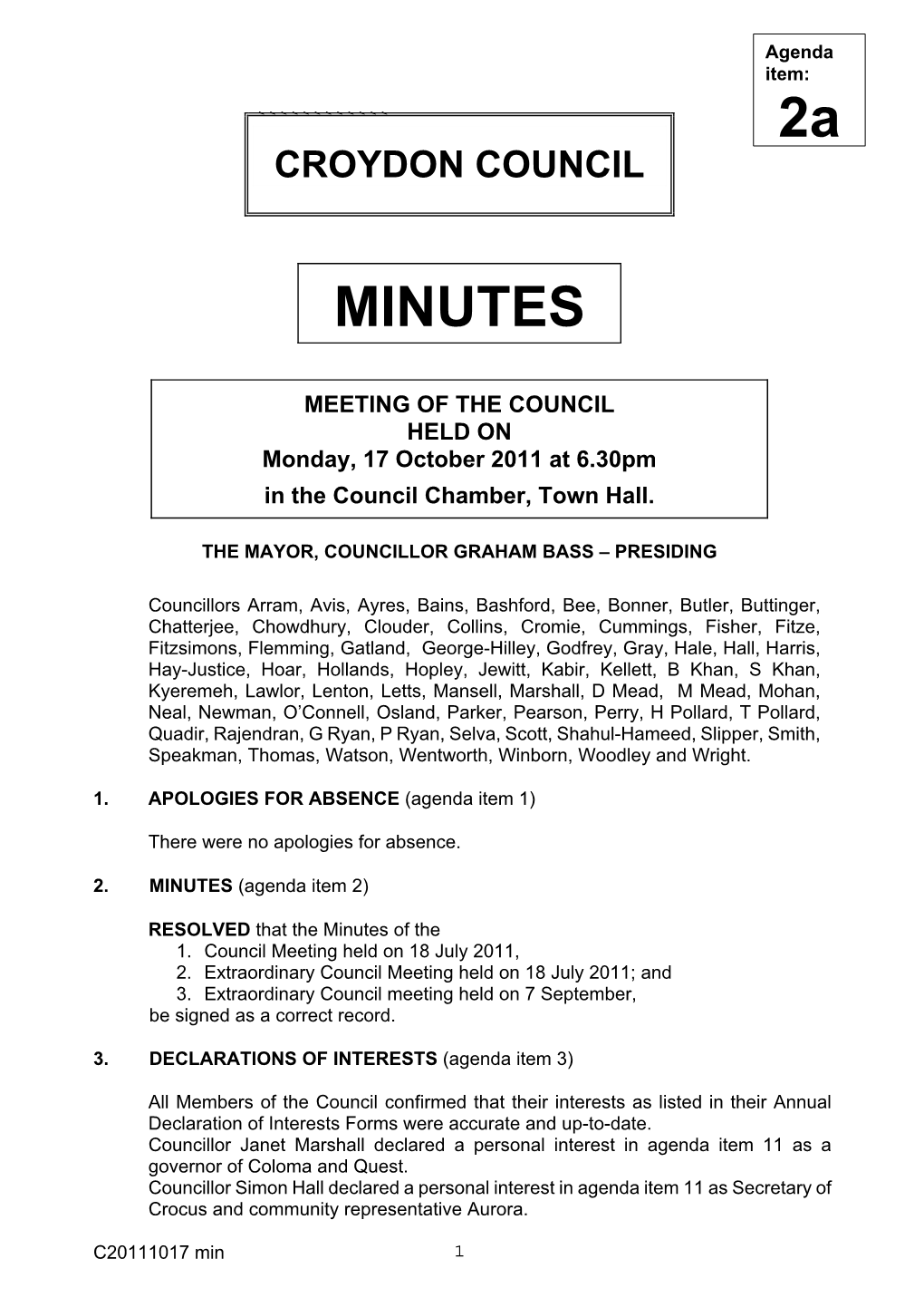 18 September 2006 Council Minutes