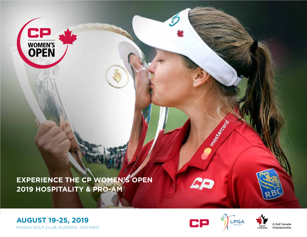 Experience the Cp Women's Open 2019 Hospitality & Pro