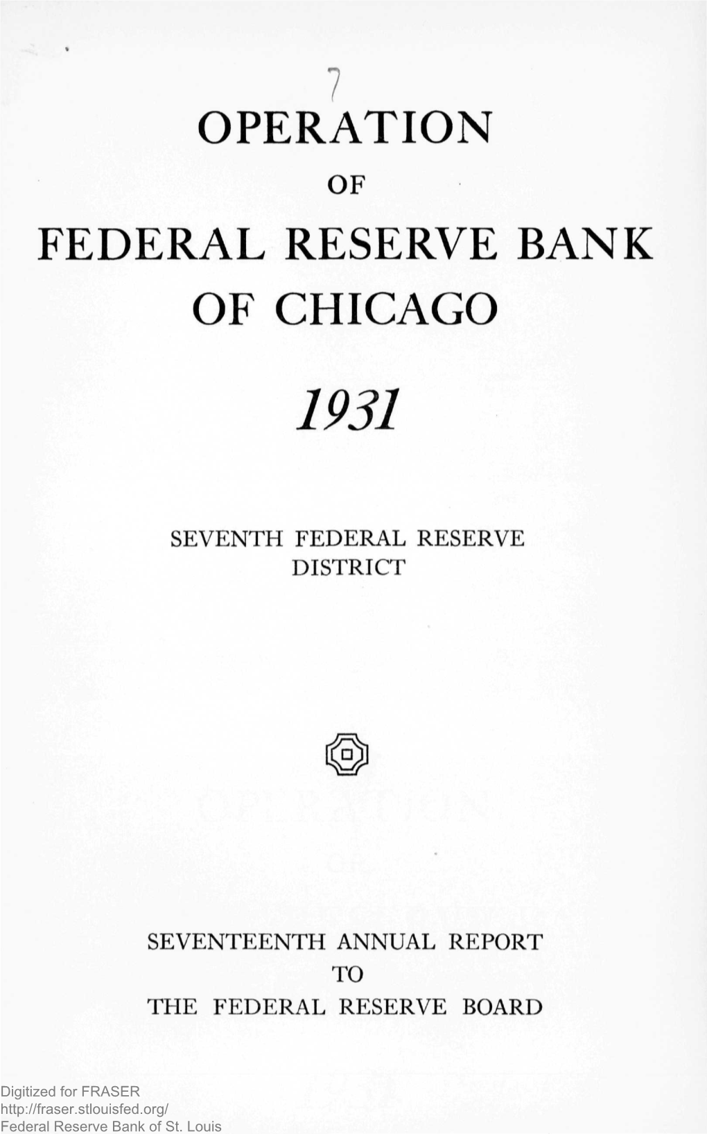 Federal Reserve Bank of Chicago Annual Report