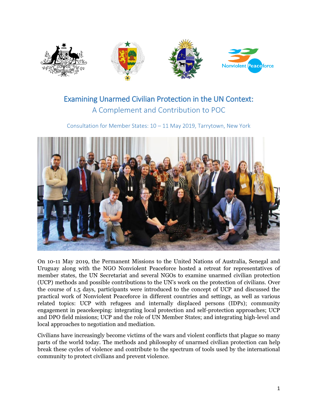 Examining Unarmed Civilian Protection in the UN Context: a Complement and Contribution to POC