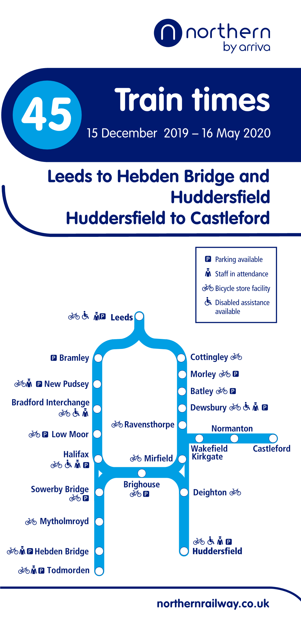 45 Train Times Leeds to Hebden Bridge and Huddersfield