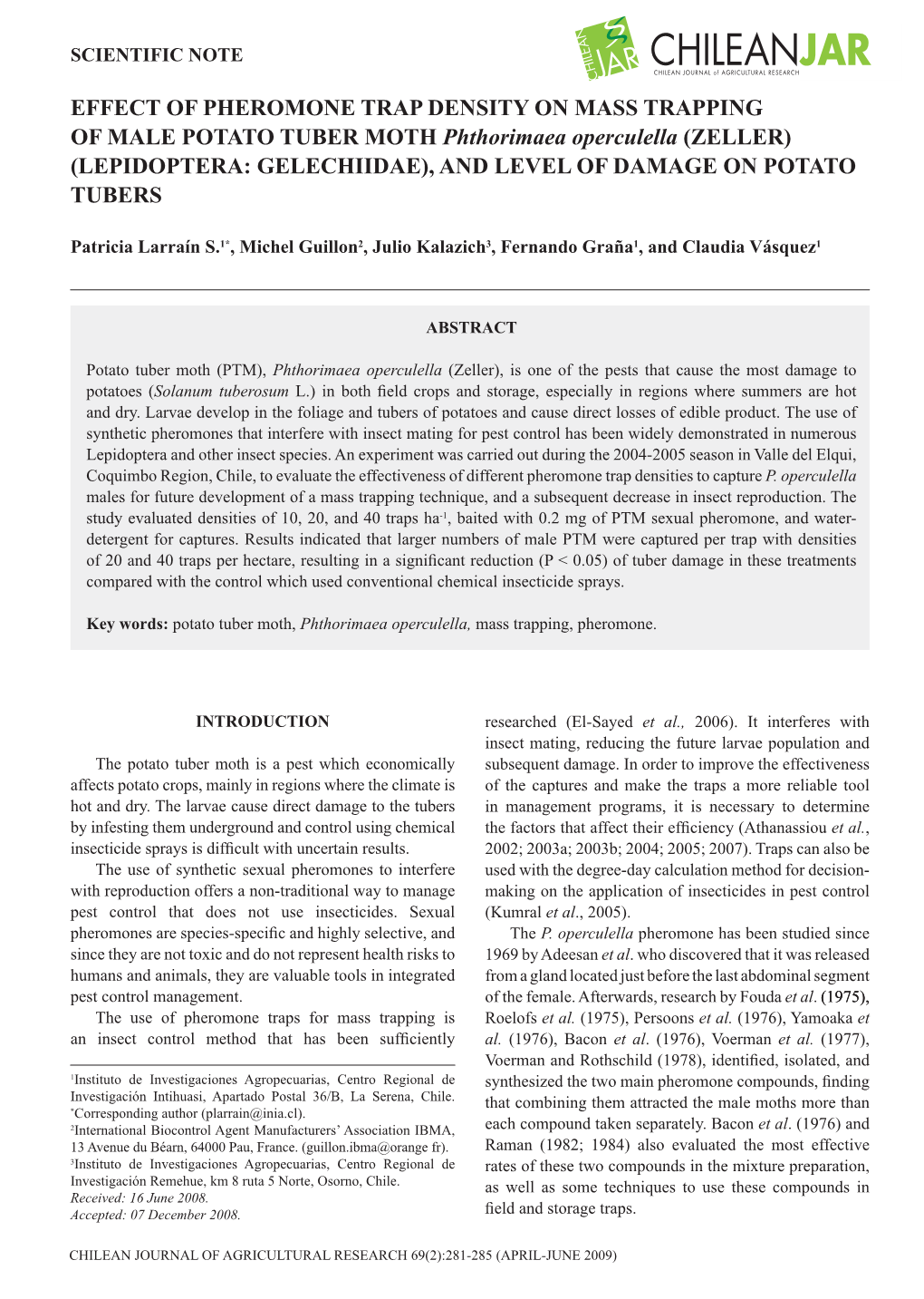 Effect of Pheromone Trap Density on Mass Trapping Of