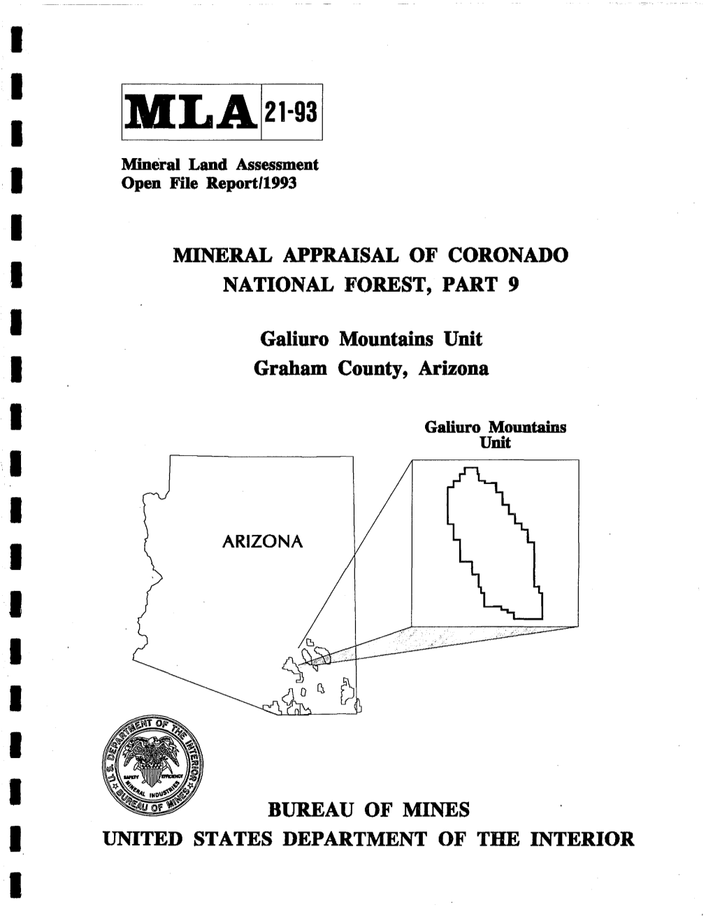 Galiuro Mountains Unit, Graham County, Arizona MLA 21