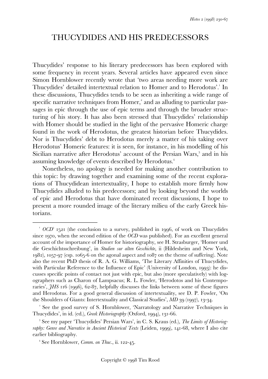 10. Rood, Thucydides and His Predecessors 230-267