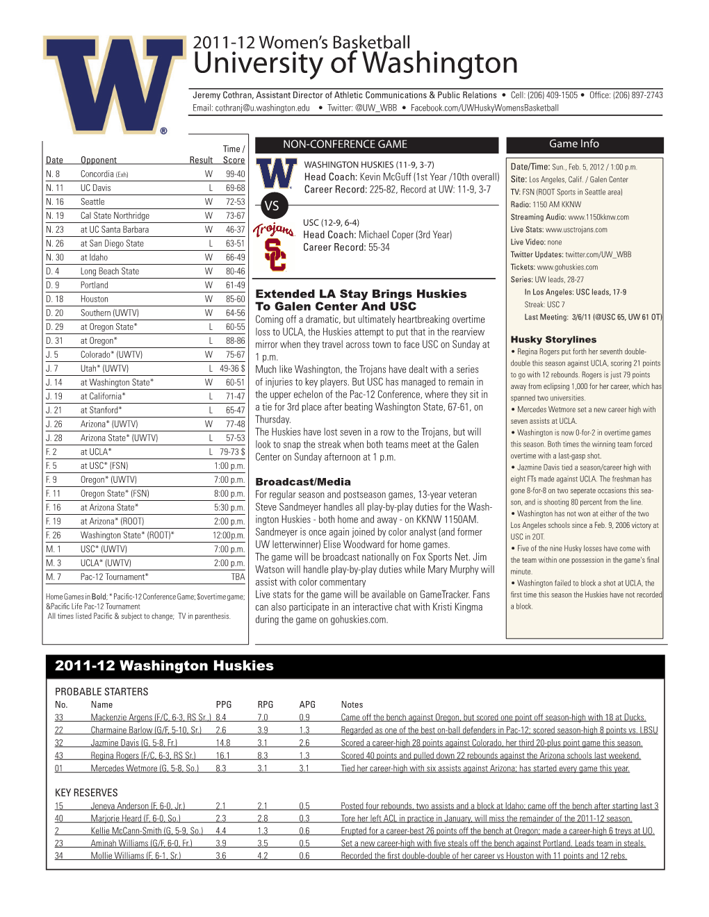 University of Washington Athletics