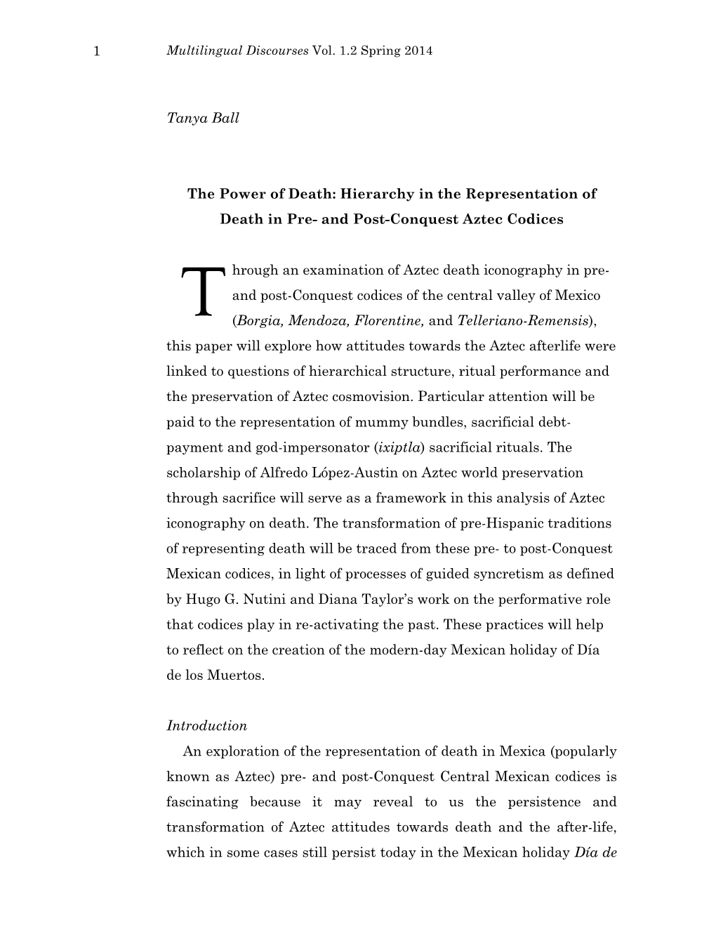 Hierarchy in the Representation of Death in Pre- and Post-Conquest Aztec Codices