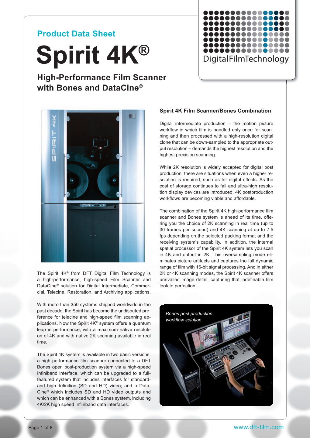 Spirit 4K® High-Performance Film Scanner with Bones and Datacine®