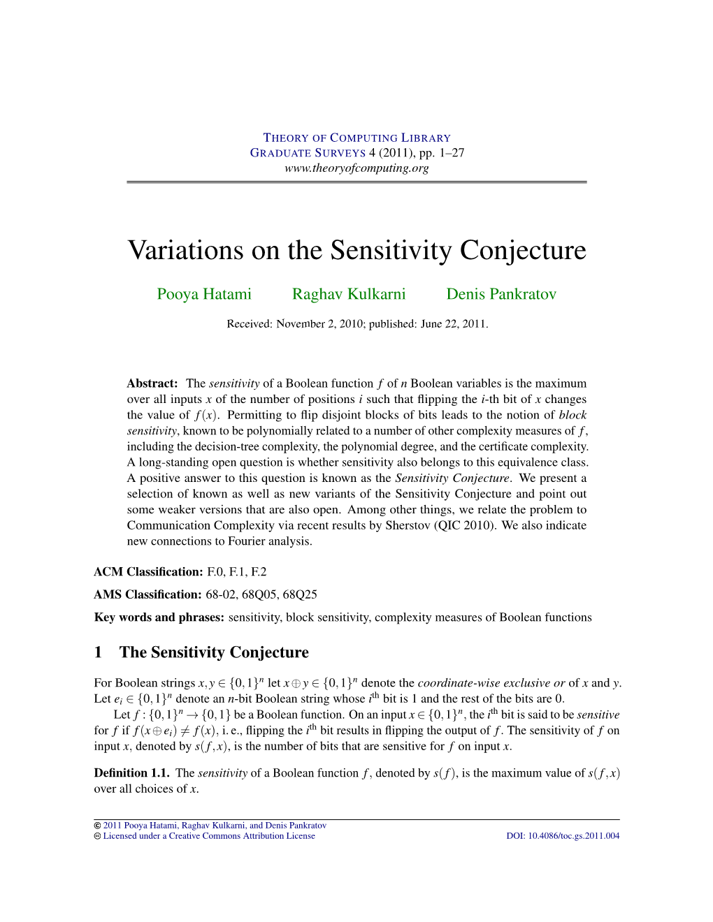 Variations on the Sensitivity Conjecture