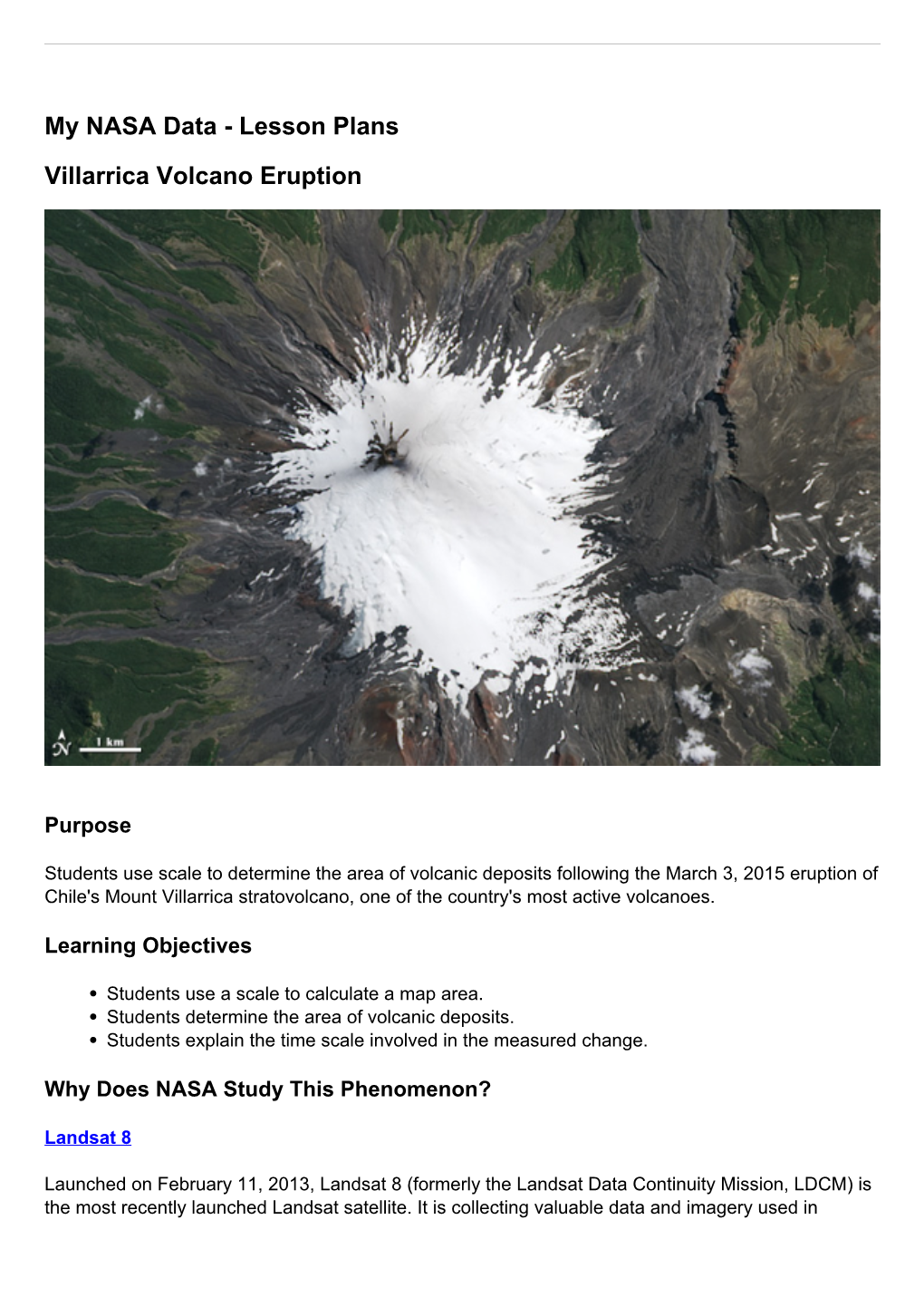 Lesson Plans Villarrica Volcano Eruption