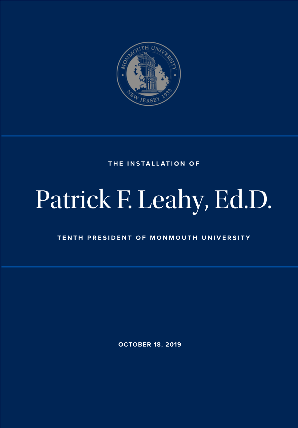 Patrick F. Leahy, Ed.D. MONMOUTH.EDU