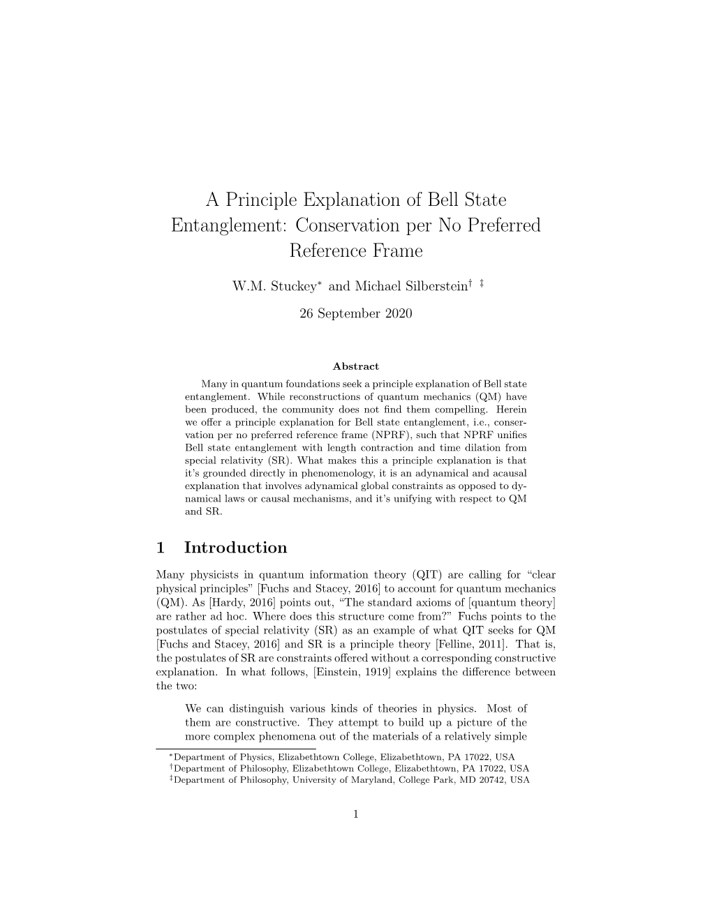 A Principle Explanation of Bell State Entanglement: Conservation Per No Preferred Reference Frame