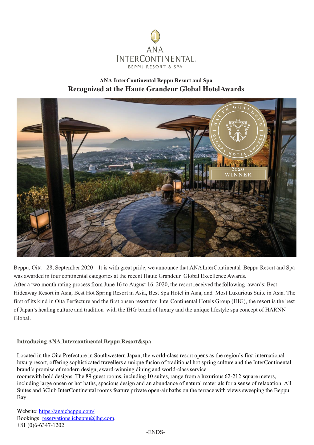 Recognized at the Haute Grandeur Global Hotelawards