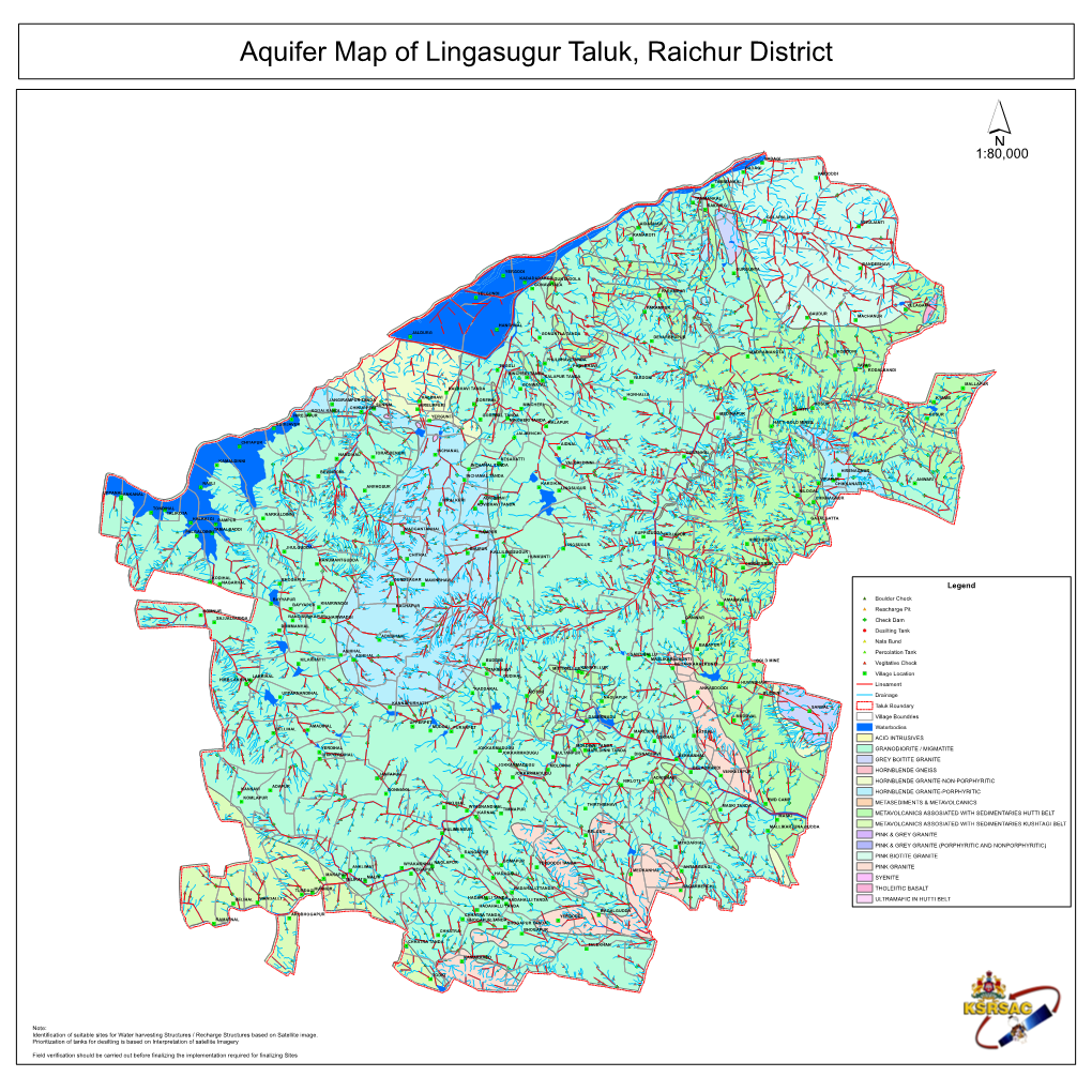 Aquifer Map of Lingasugur Taluk, Raichur District