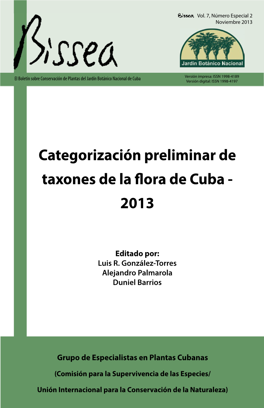 Categorización Preliminar De Taxones De La Flora De Cuba