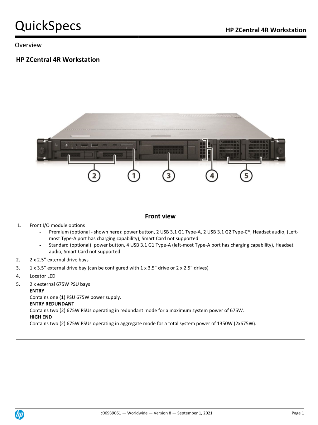 HP Zcentral 4R Workstation