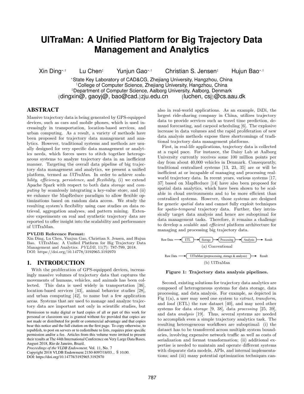 A Unified Platform for Big Trajectory Data Management and Analytics