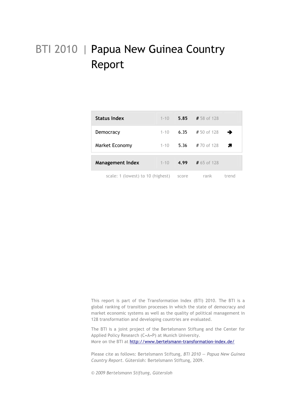 BTI 2010 | Papua New Guinea Country Report