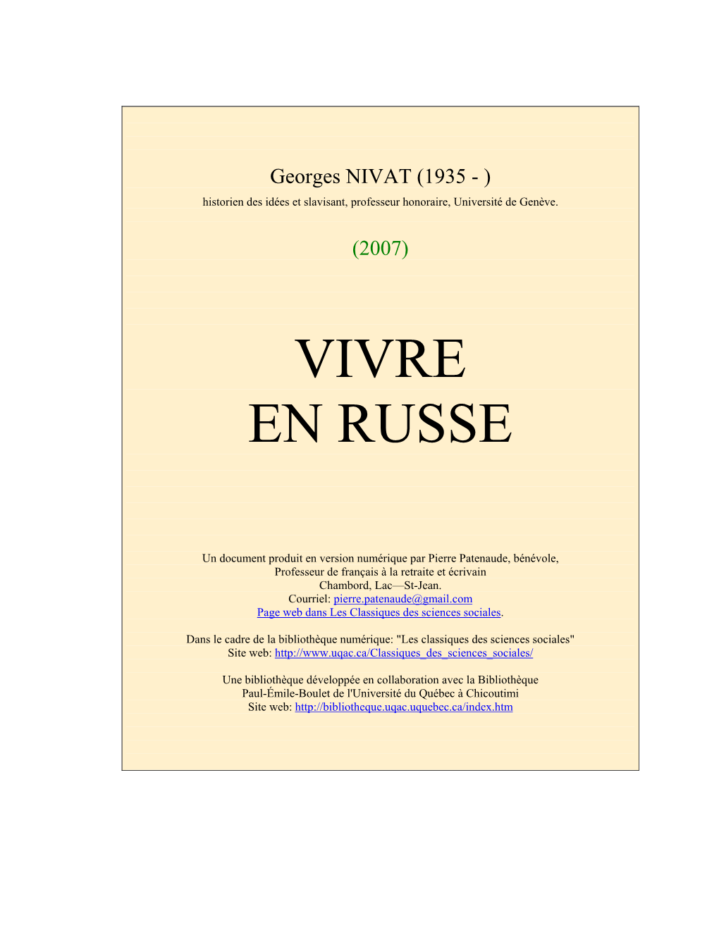 Vivre En Russe