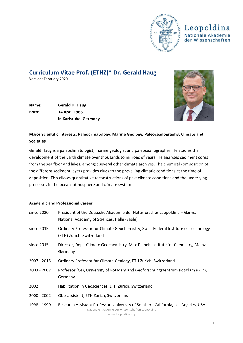 Dr. Gerald Haug Version: February 2020