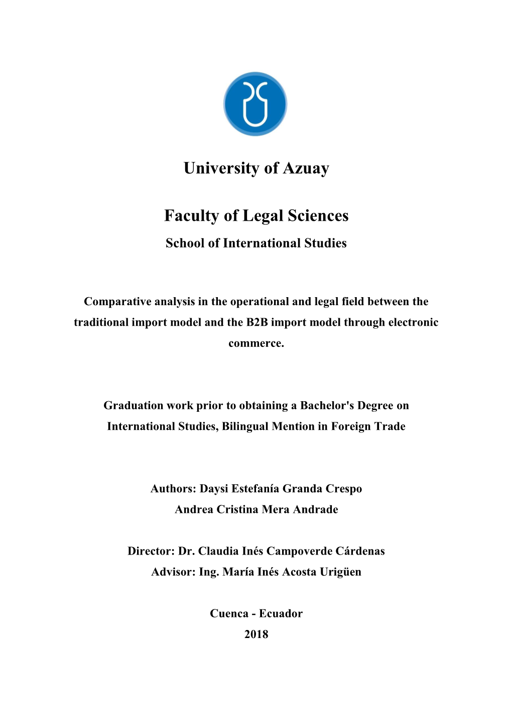 University of Azuay Faculty of Legal Sciences