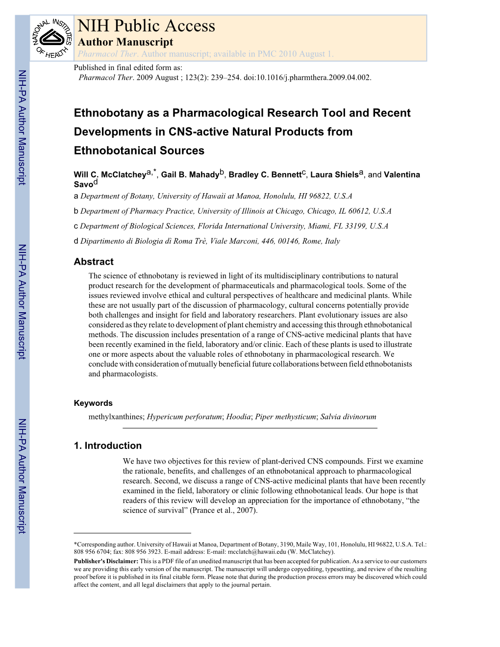 NIH Public Access Author Manuscript Pharmacol Ther