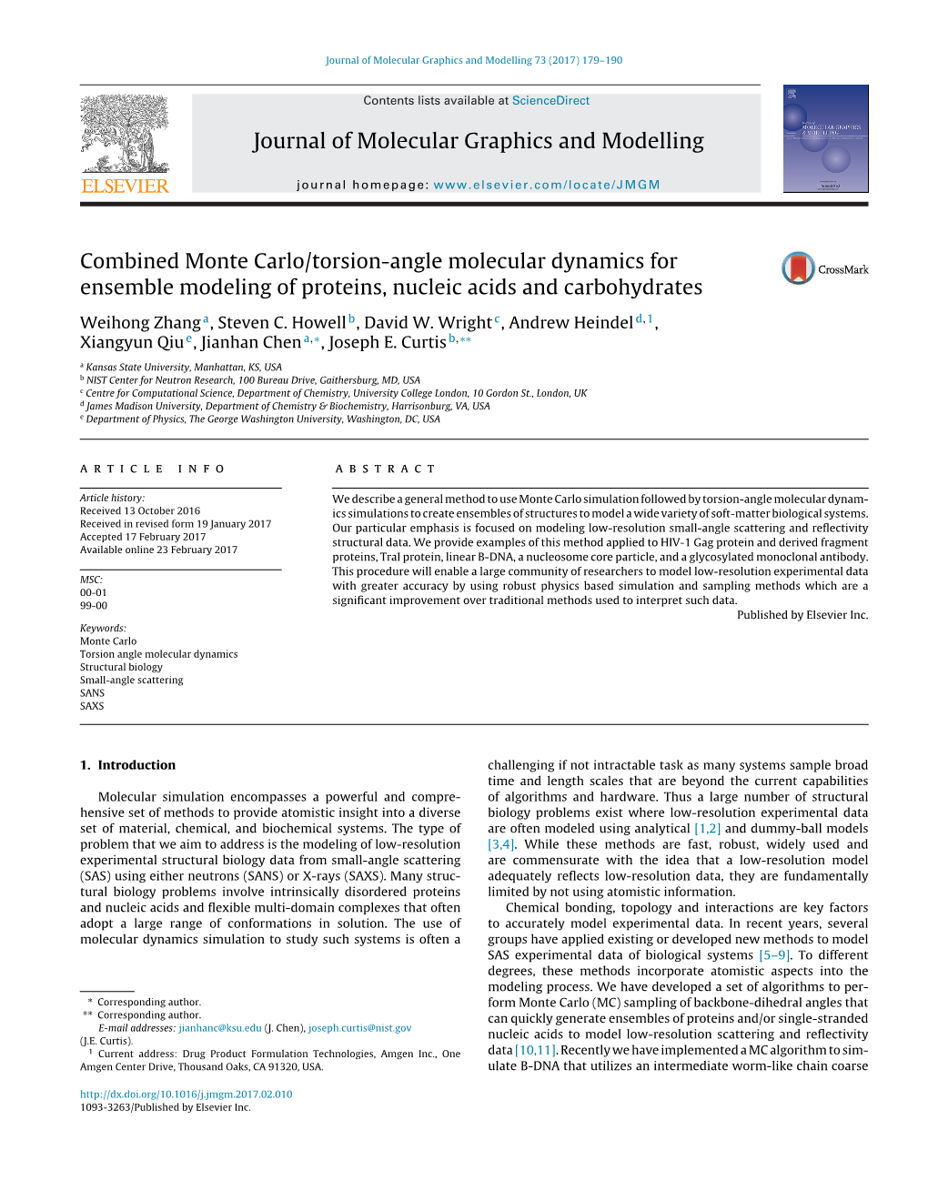 Journal of Molecular Graphics and Modelling 73 (2017) 179–190