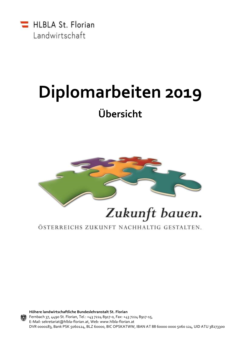 Diplomarbeiten 2019 Übersicht