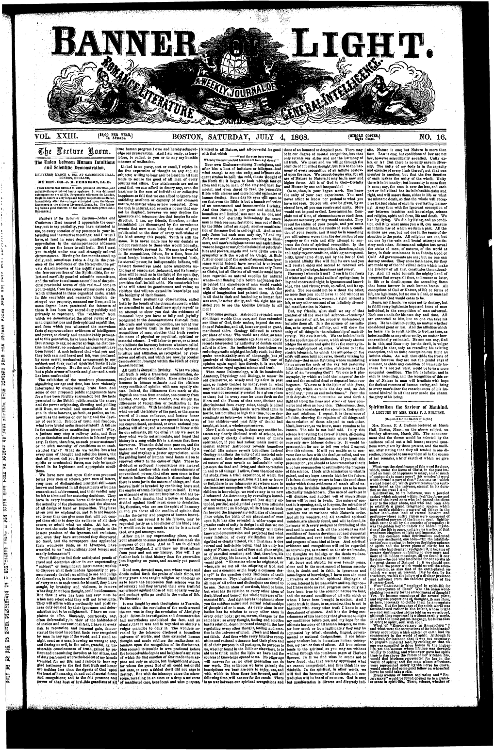 Banner of Light V23 N16 4 Jul 1868