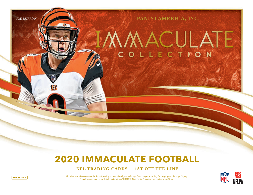 2020 Immaculate Football Nfl Trading Cards · 1St Off the Line