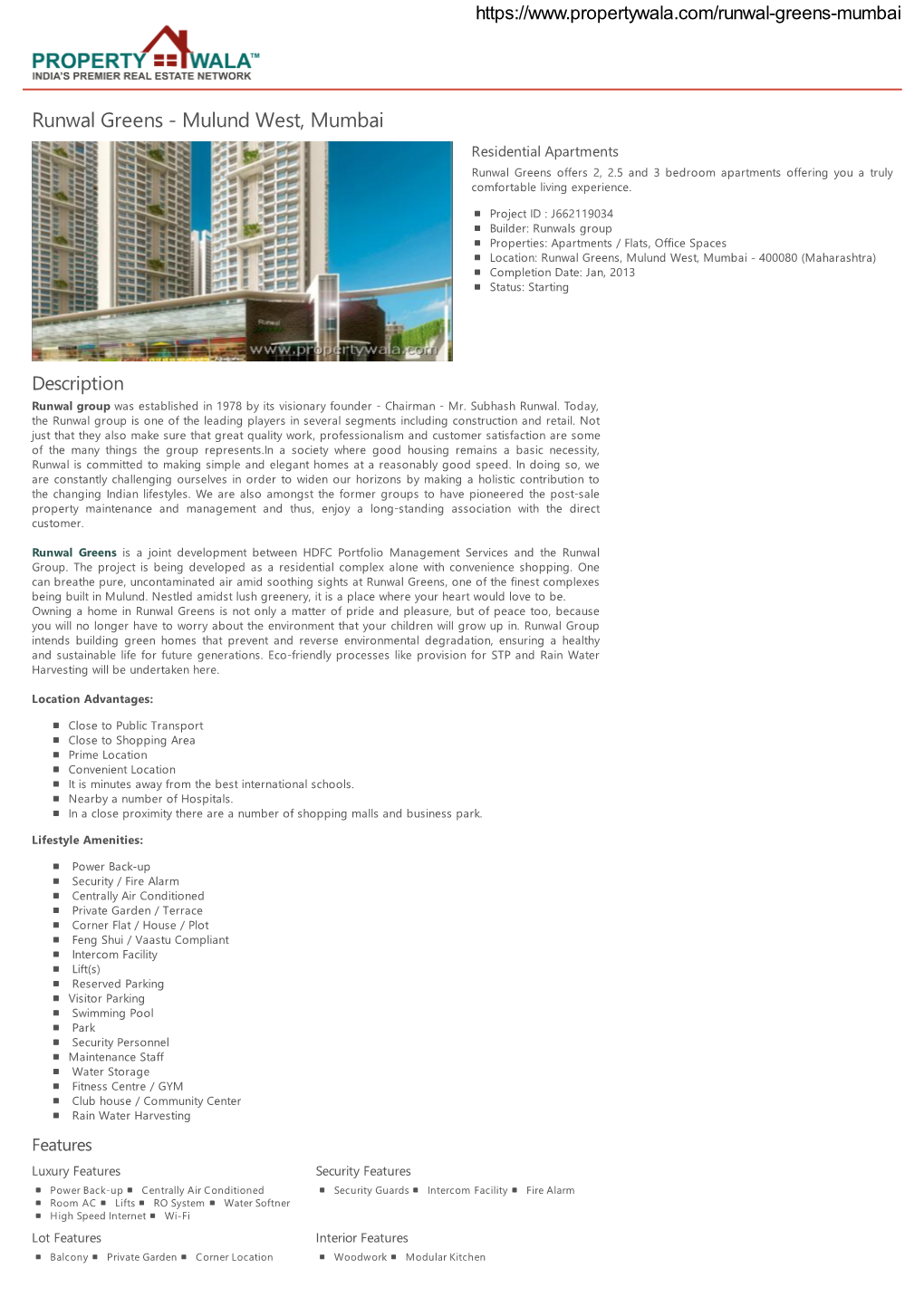 Runwal Greens - Mulund West, Mumbai Residential Apartments Runwal Greens Offers 2, 2.5 and 3 Bedroom Apartments Offering You a Truly Comfortable Living Experience